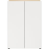 SCHUHSCHRANK Weiß, Eichefarben  - Eichefarben/Schwarz, Design, Holzwerkstoff/Kunststoff (74/105/33cm) - Germania