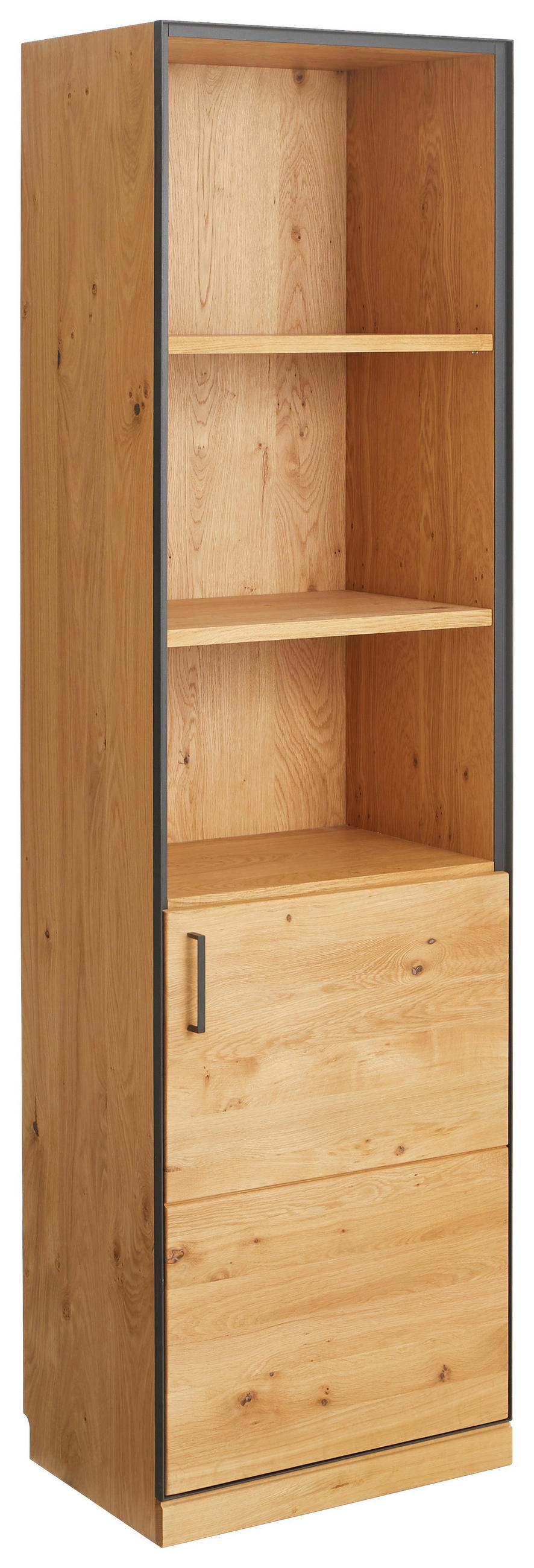 AKTENSCHRANK Asteiche teilmassiv Graphitfarben, Eichefarben  - Eichefarben/Graphitfarben, Natur, Holz/Holzwerkstoff (55/197/40cm) - Linea Natura