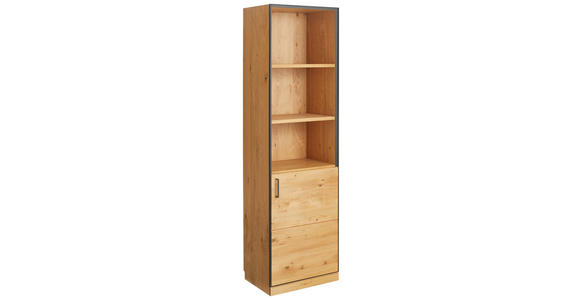 AKTENSCHRANK Asteiche teilmassiv Anthrazit, Eichefarben  - Eichefarben/Anthrazit, Natur, Holz/Holzwerkstoff (55/197/40cm) - Linea Natura