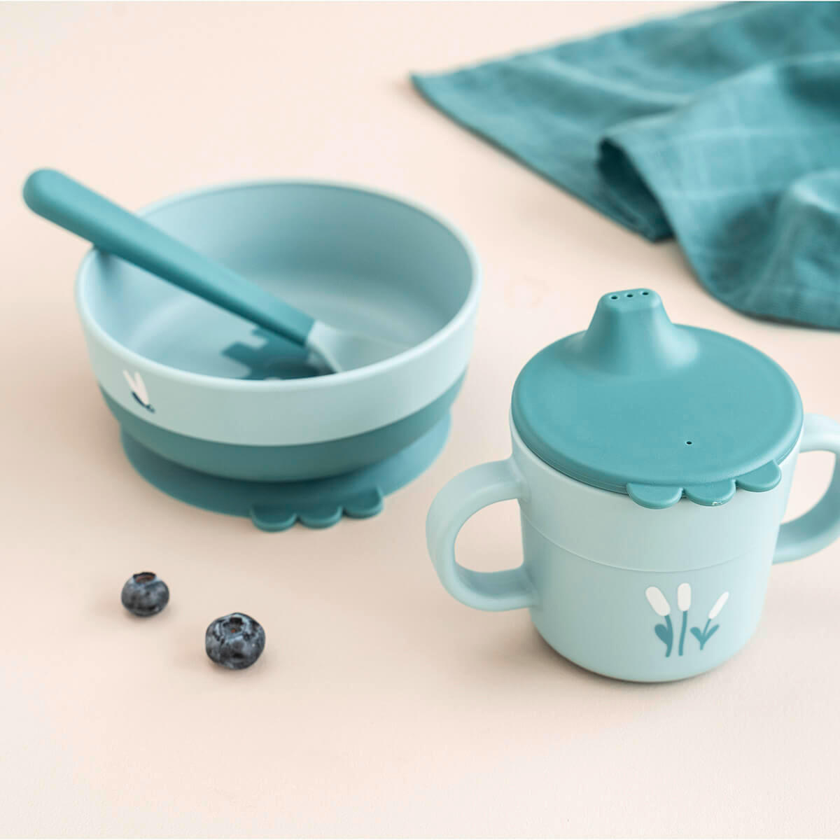 KINDERGESCHIRRSET 3-teilig  - Hellblau, Basics, Kunststoff (26/14,50/10,50cm) - done by deer