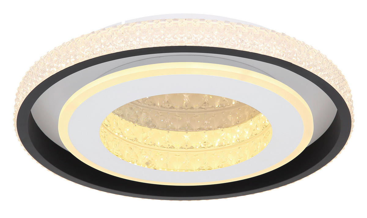 LED MENNYEZETI LÁMPA - fekete/fehér, Trend, műanyag/Üveg (50/8cm) - Novel