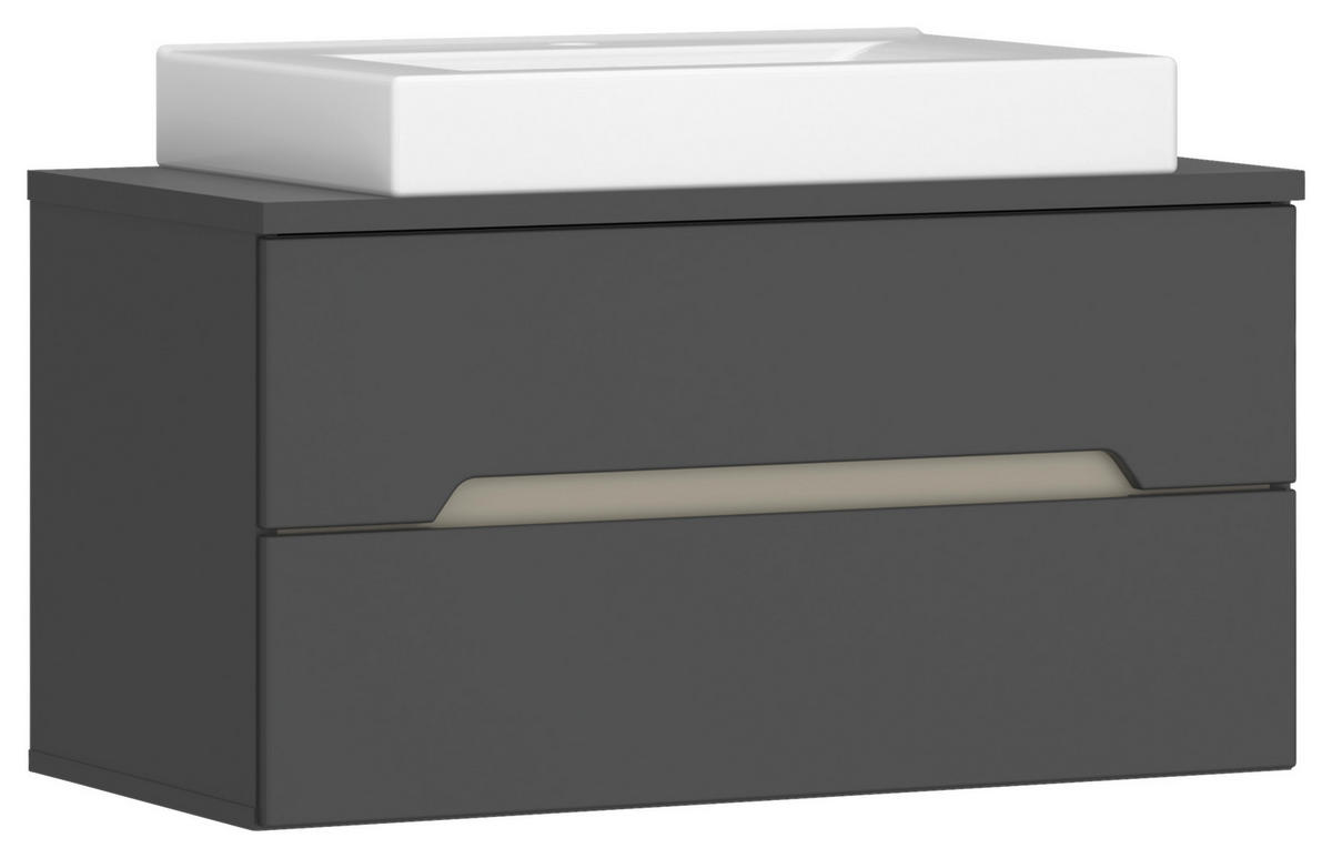 WASCHTISCHKOMBI 80 cm  - Anthrazit/Weiß, MODERN, Keramik/Holzwerkstoff (80cm) - MID.YOU