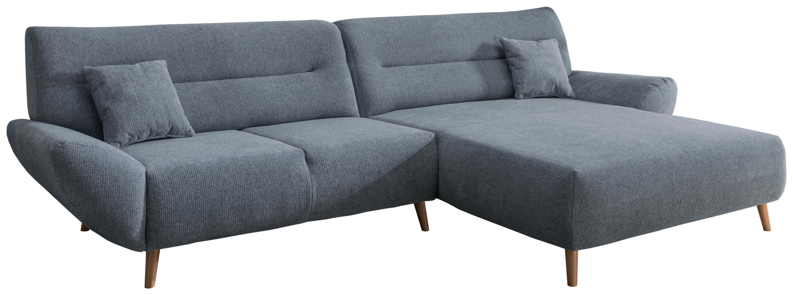 ECKSOFA  Chenille Hellblau  - Wildeiche/Hellblau, Modern, Holz/Textil (290/166cm) - P & B