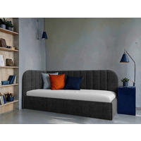 POLSTERBETT 90/200 cm,  in Dunkelgrau, Lattenrost, Bettkasten,  - Dunkelgrau/Schwarz, MODERN, Holz/Holzwerkstoff (90/200cm) - MID.YOU