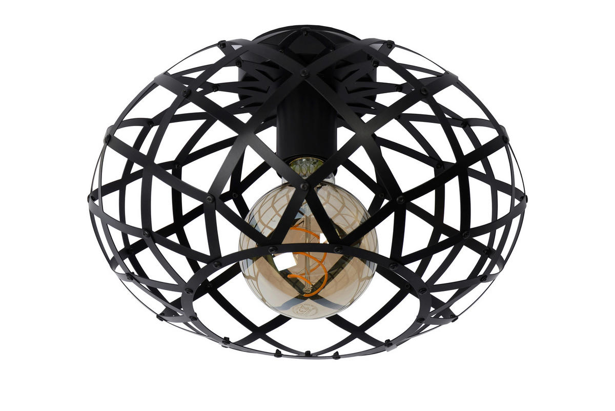 DECKENLEUCHTE  30/20 cm    - Schwarz, Design, Metall (30/20cm) - Lucide