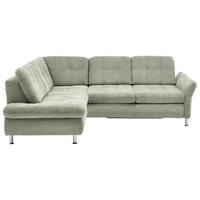 ECKSOFA in Webstoff Grün  - Chromfarben/Grün, Konventionell, Textil/Metall (210/242cm) - Beldomo Style