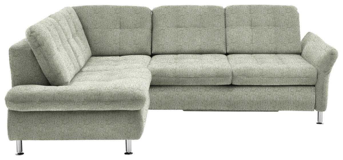 ECKSOFA in Webstoff Grün  - Chromfarben/Grün, Konventionell, Textil/Metall (210/242cm) - Beldomo Style