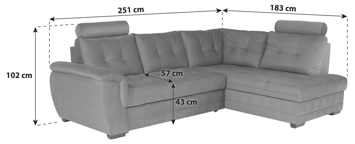 HÖRNSOFFA i vävt tyg ljusbrun  - ljusbrun/mörkbrun, Klassisk, textil/plast (251/183cm) - Livetastic