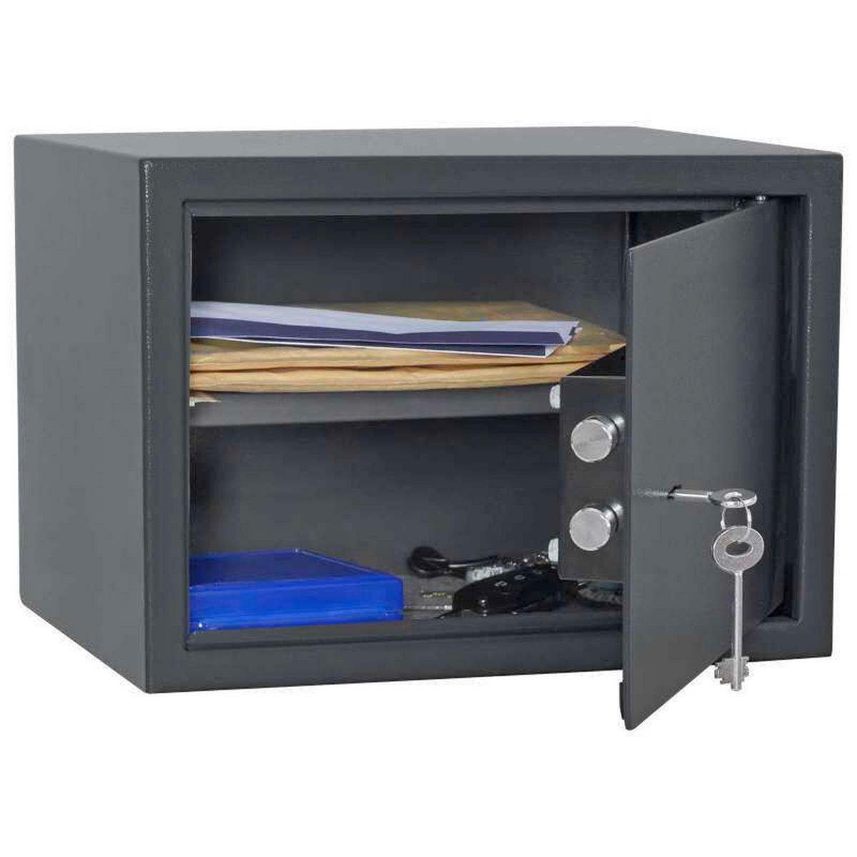 TRESOR - Anthrazit, KONVENTIONELL, Metall (35/25/28cm) - ROTTNER