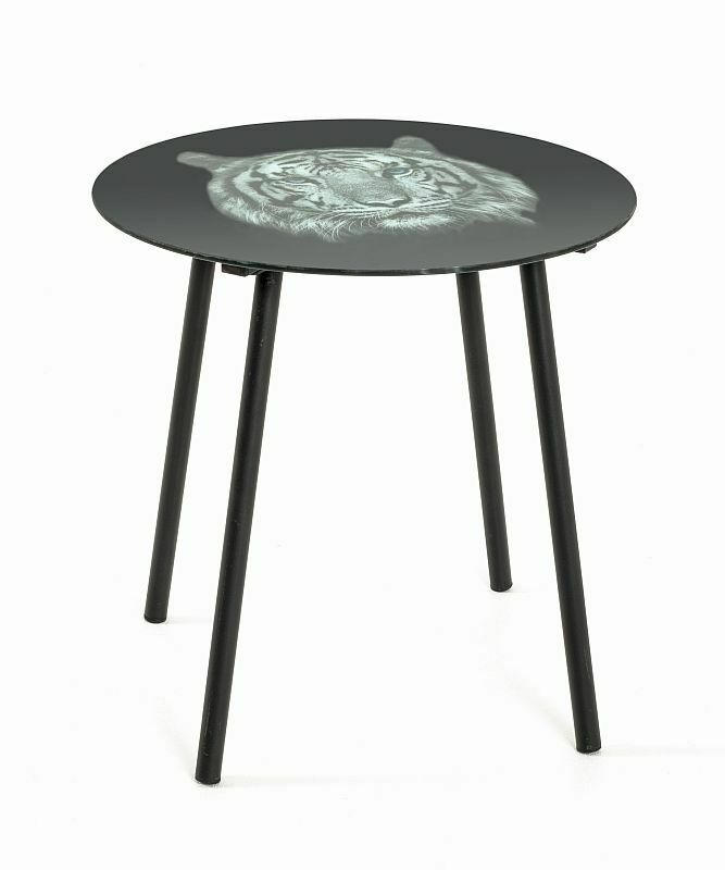 POMOĆNI STOČIĆ   - crna, Moderno, staklo/metal (40/41cm)