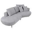 ECKSOFA Grau Chenille  - Schwarz/Grau, KONVENTIONELL, Textil/Metall (275/140cm) - Carryhome