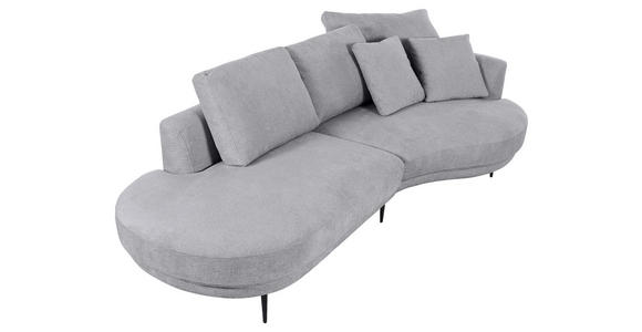 ECKSOFA Grau Chenille  - Schwarz/Grau, KONVENTIONELL, Textil/Metall (275/140cm) - Carryhome