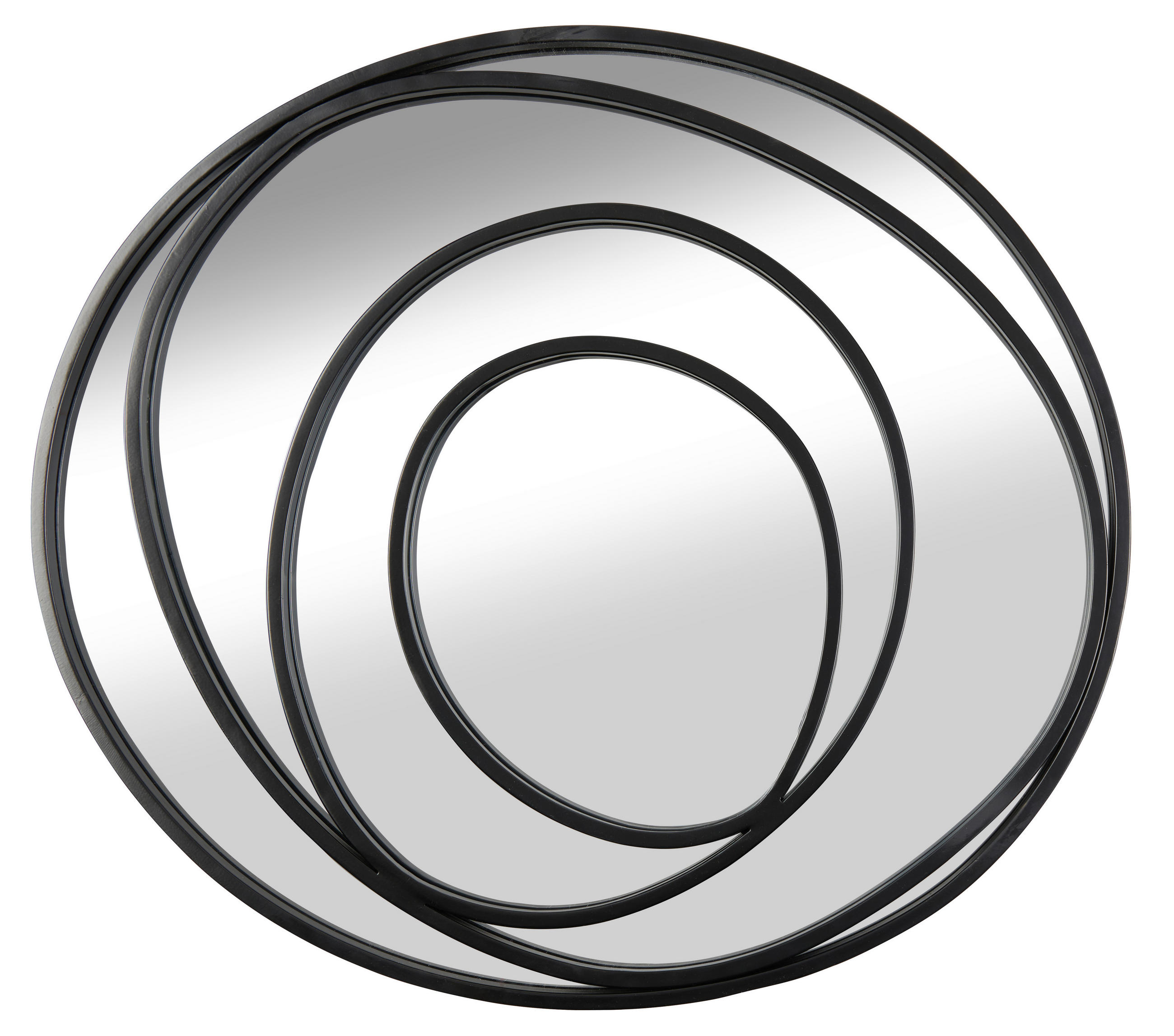 STENSKO OGLEDALO, kovina, steklo  - črna, Design, kovina/steklo (59/65,5/3cm) - Ambia Home