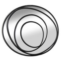 STENSKO OGLEDALO, kovina, steklo  - črna, Design, kovina/steklo (59/65,5/3cm) - Ambia Home