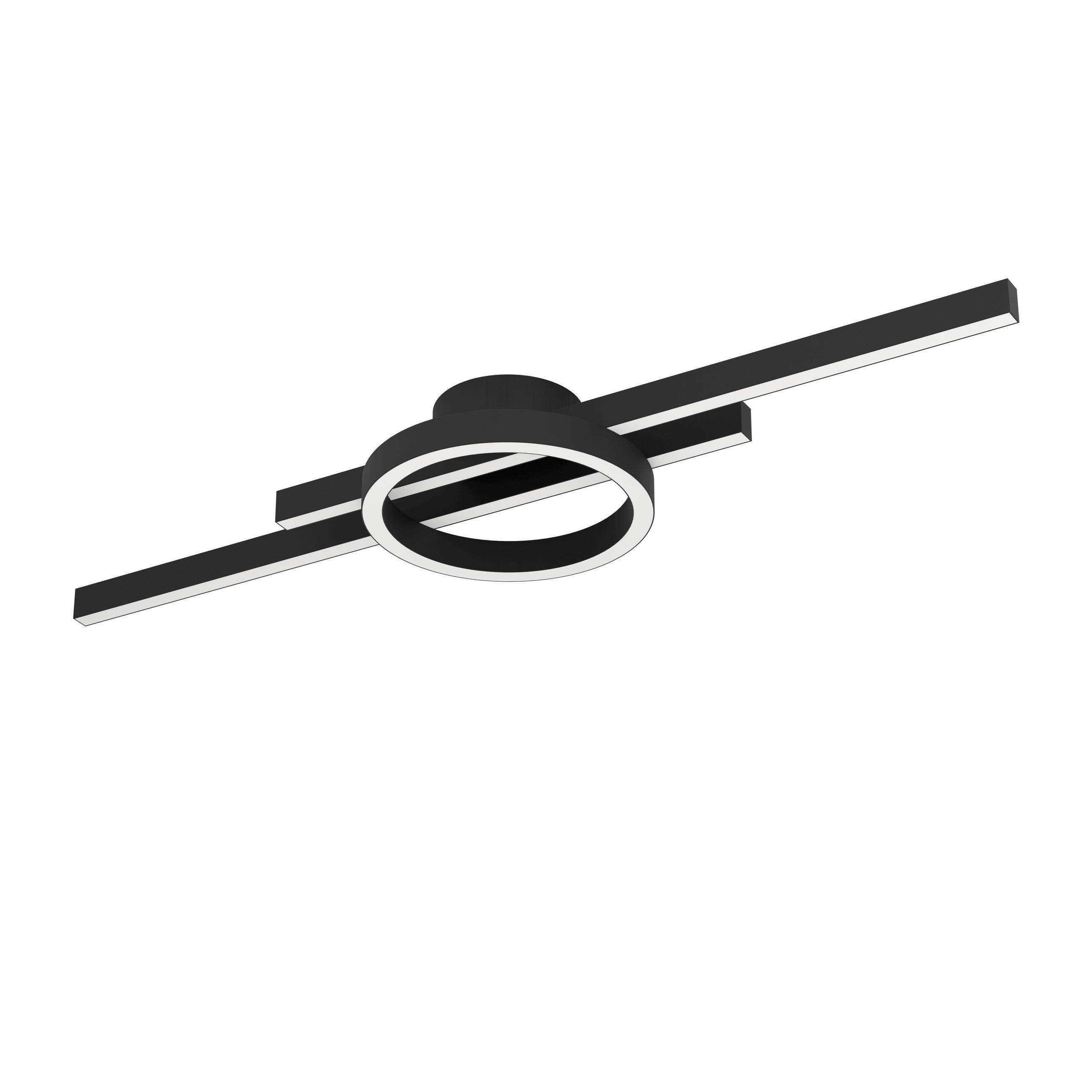 LED-DECKENLEUCHTE 77,5/20/7,5 cm   - Schwarz/Weiß, Design, Kunststoff/Metall (77,5/20/7,5cm) - Eglo