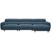 ECKSOFA in Velours Dunkelblau  - Buchefarben/Dunkelblau, Design, Holz/Textil (329/150cm) - Lomoco