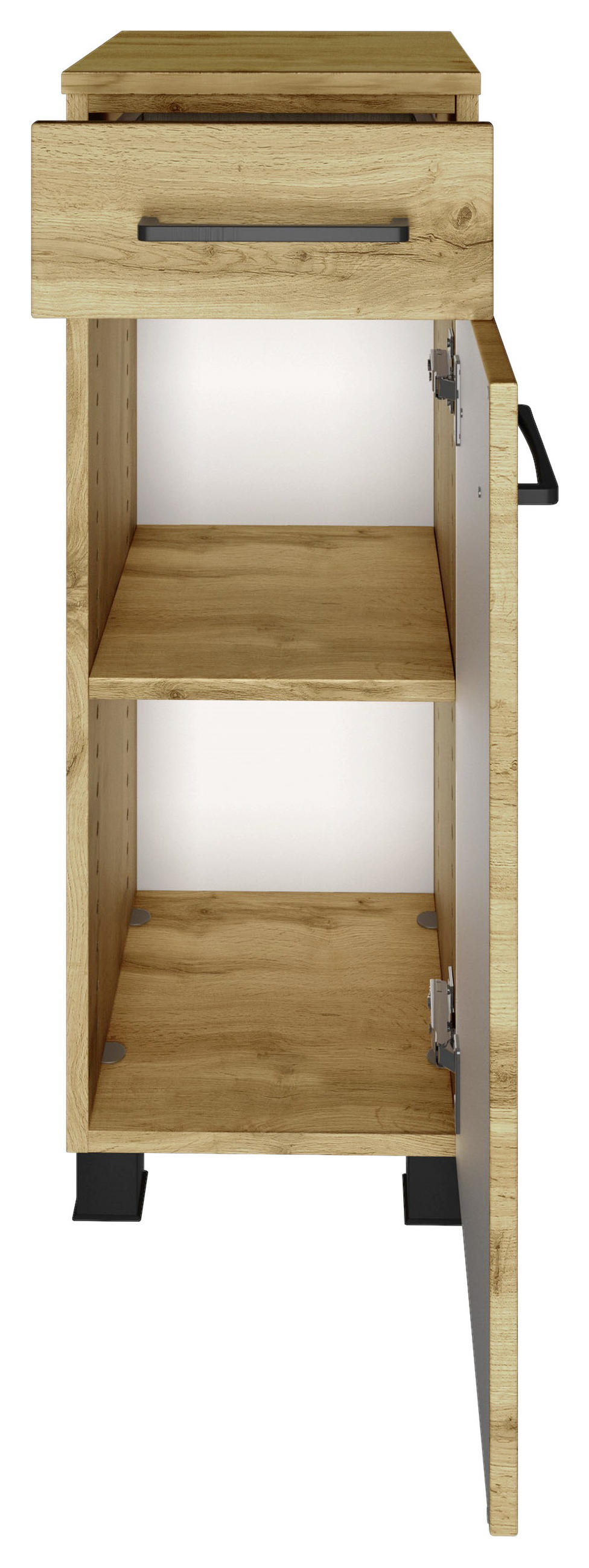 UNTERSCHRANK in   - Eichefarben/Eiche Wotan, Modern, Holzwerkstoff/Metall (30/79/35cm) - Held