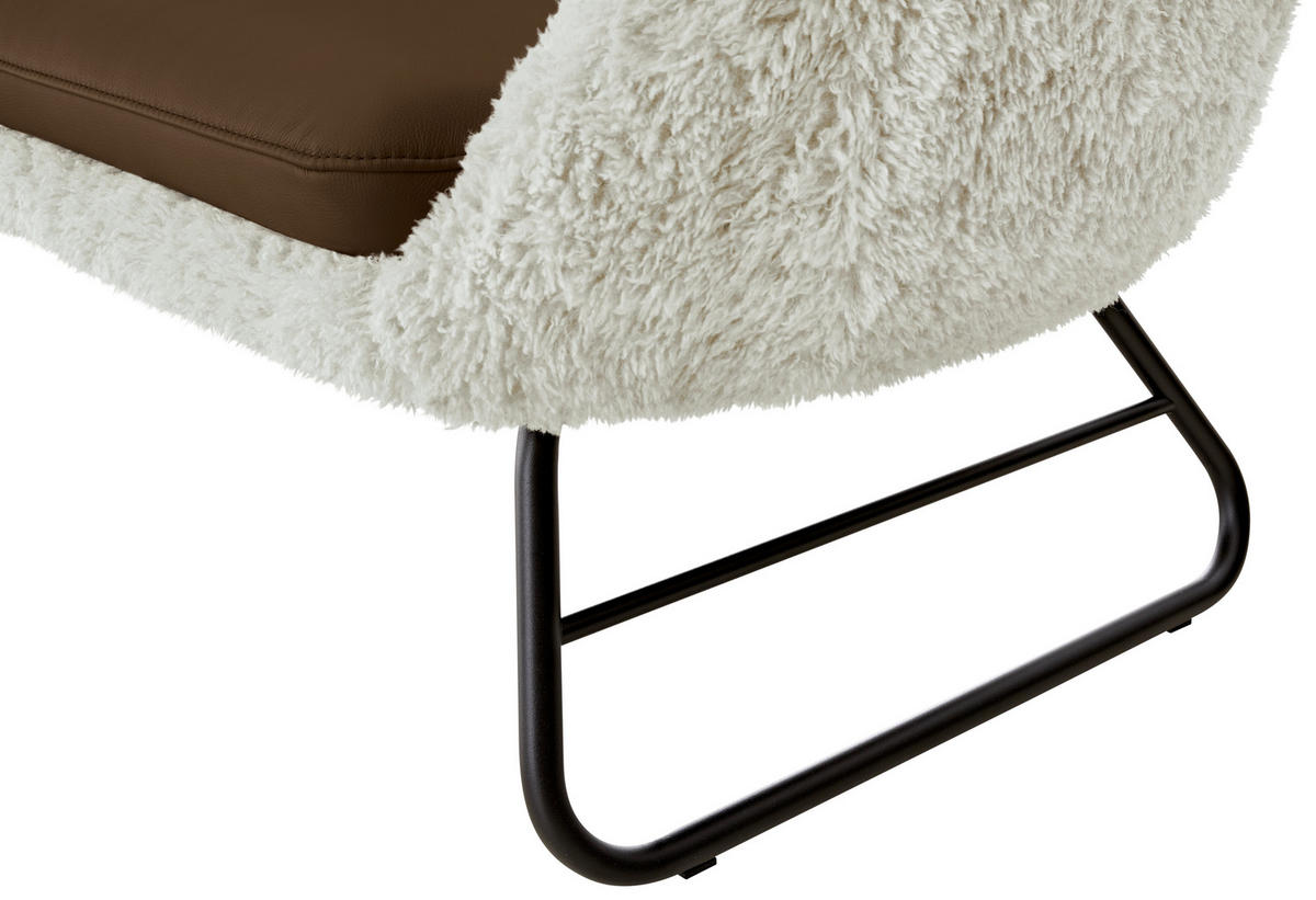 SITZBANK 219/87/78 cm  in Beige, Olivgrün  - Beige/Schwarz, Design, Leder/Textil (219/87/78cm) - Koinor