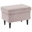 HOCKER Mikrovelours Rosa  - Schwarz/Rosa, Basics, Holz/Textil (63/43/42cm) - Carryhome