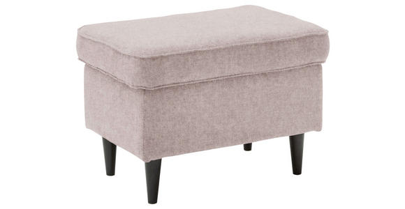 HOCKER Mikrovelours Rosa  - Schwarz/Rosa, Basics, Holz/Textil (63/43/42cm) - Carryhome