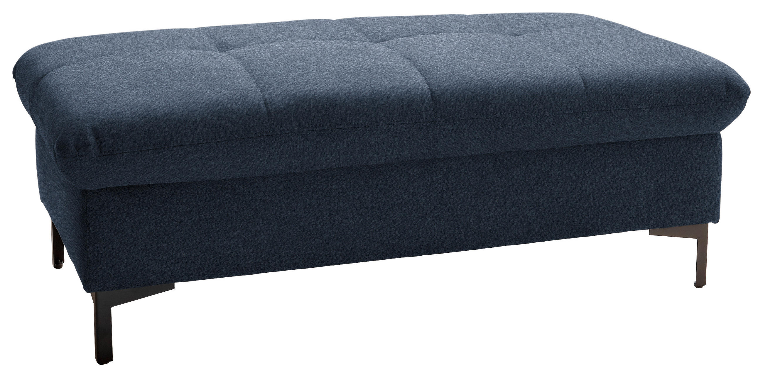 HOCKER in Textil Dunkelblau  - Schwarz/Dunkelblau, Design, Textil (124/46/68cm) - Xora