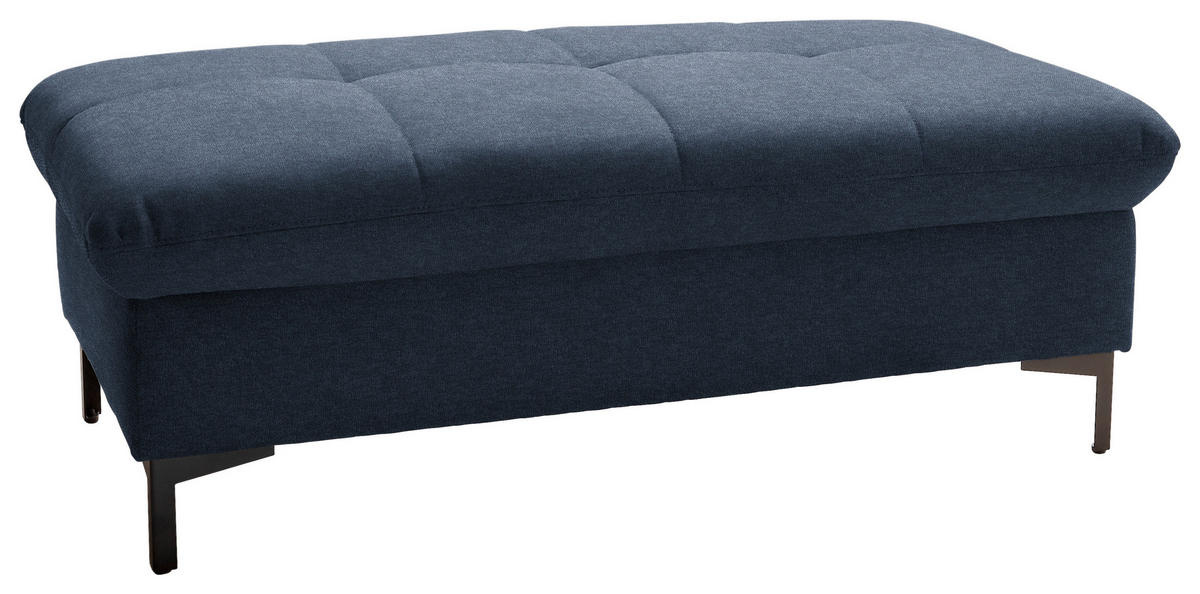 HOCKER in Textil Dunkelblau  - Schwarz/Dunkelblau, Design, Textil (124/46/68cm) - Xora