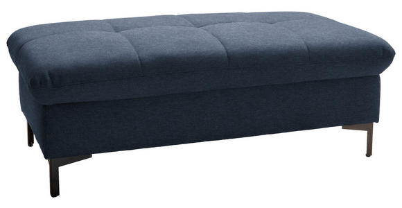 HOCKER in Textil Dunkelblau - Schwarz/Dunkelblau, Design, Textil (124/46/68cm) - Xora