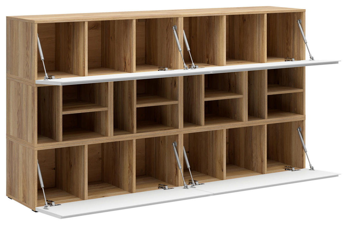 REGALELEMENT Weiß, Eichefarben  135/33/40 cm  - Eichefarben/Weiß, MODERN, Holzwerkstoff (135/33/40cm) - Carryhome