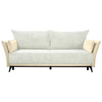SCHLAFSOFA Cord, Flachgewebe Creme, Weiß  - Creme/Schwarz, KONVENTIONELL, Textil/Metall (223/72/100cm) - Carryhome