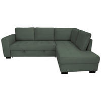 ECKSOFA JOHN Grün Cord Rückenkissen, Bettkasten, Liegefläche im Originalstoff  - Schwarz/Grün, Trend, Kunststoff/Textil (239/178cm) - P & B