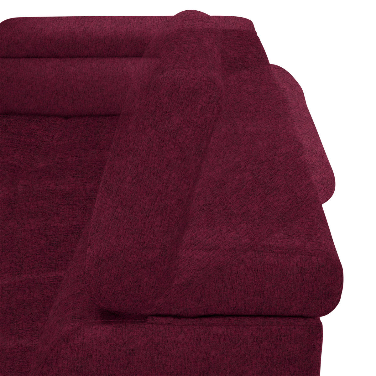 ECKSOFA in Samt, Webstoff Bordeaux  - Bordeaux/Schwarz, Design, Textil/Metall (177/270cm) - Welnova