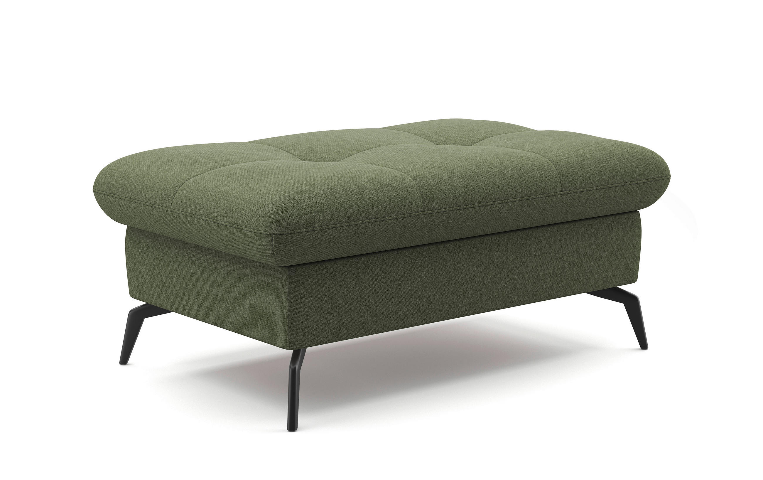 HOCKER in Textil Olivgrün  - Schwarz/Olivgrün, Konventionell, Textil/Metall (102/47/69cm) - Sit & More