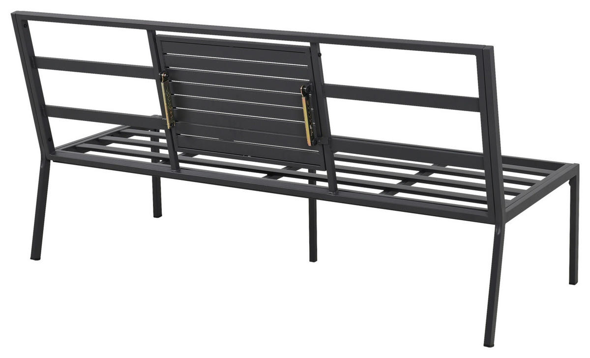 GARTENSET Webstoff Eisen  - Grau, Design, Textil/Metall (165/77/84cm) - Ambia Garden