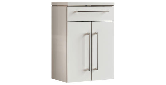 MIDISCHRANK 60/84/33 cm - Silberfarben/Weiß, Basics, Glas/Holzwerkstoff (60/84/33cm) - Novel