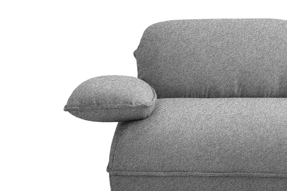 ECKSOFA  in Chenille Grau  343/154 cm  - Schwarz/Grau, Design, Kunststoff/Textil (343/154cm) - Koinor