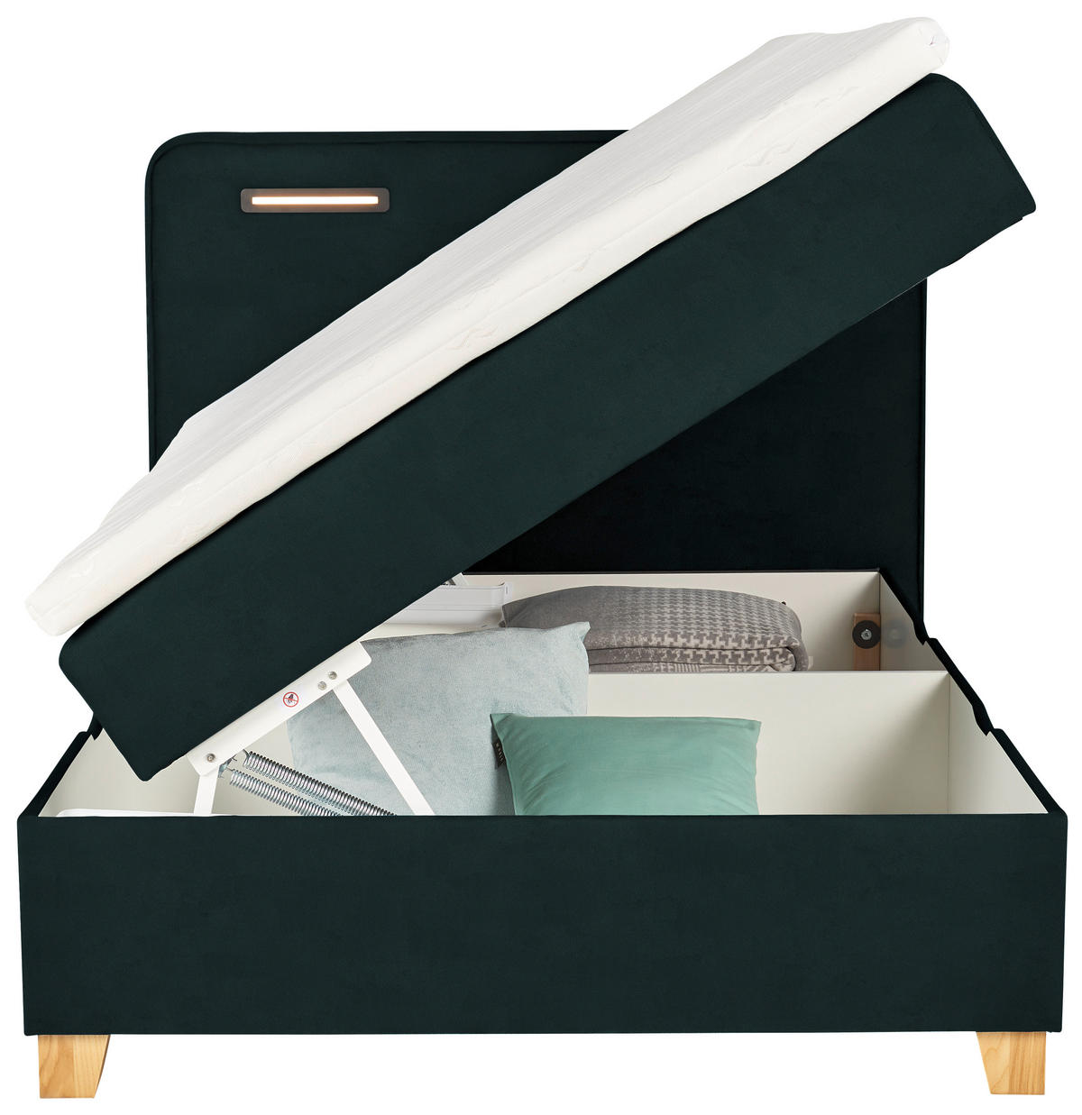 BOXBETT 120/200 cm  in Waldgrün  - Waldgrün, Konventionell, Holz/Textil (120/200cm) - Moderano