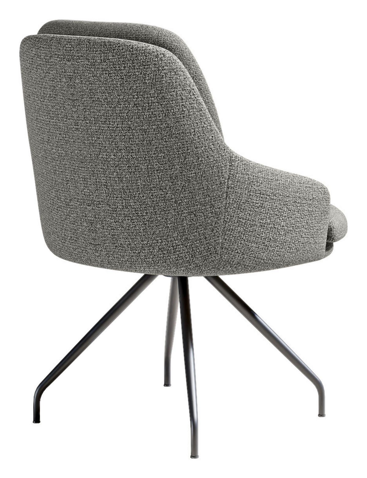 ARMLEHNSTUHL  Beinauswahl, Sitzfläche 360° drehbar, Stoff-/Lederauswahl Flachgewebe  Graublau  - Graublau/Schwarz, Design, Textil/Metall (60/86/66cm) - Dieter Knoll