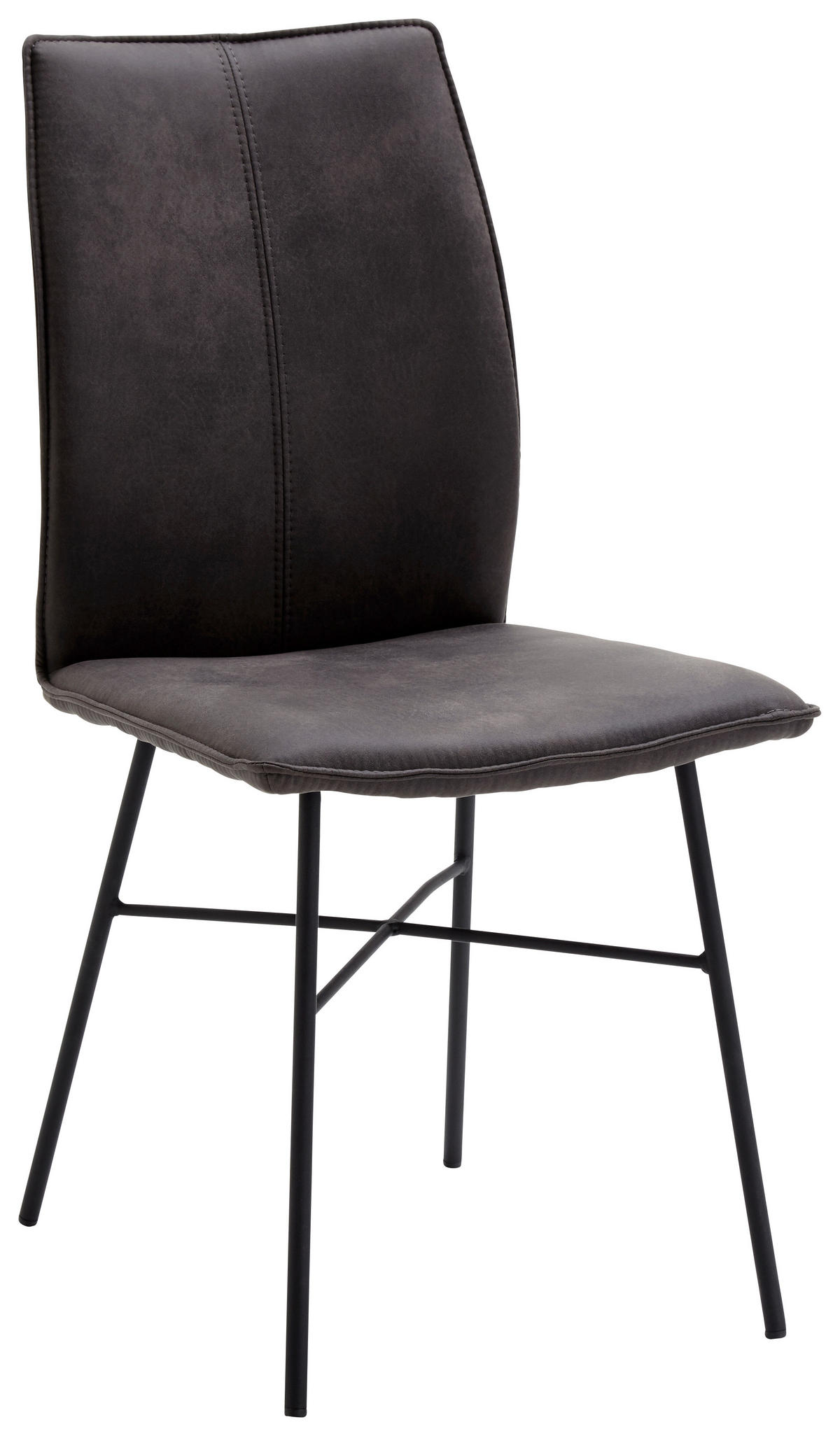 STUHL Mikrofaser Anthrazit, Schwarz  - Anthrazit/Schwarz, Design, Textil/Metall (46/93/57cm) - Dieter Knoll