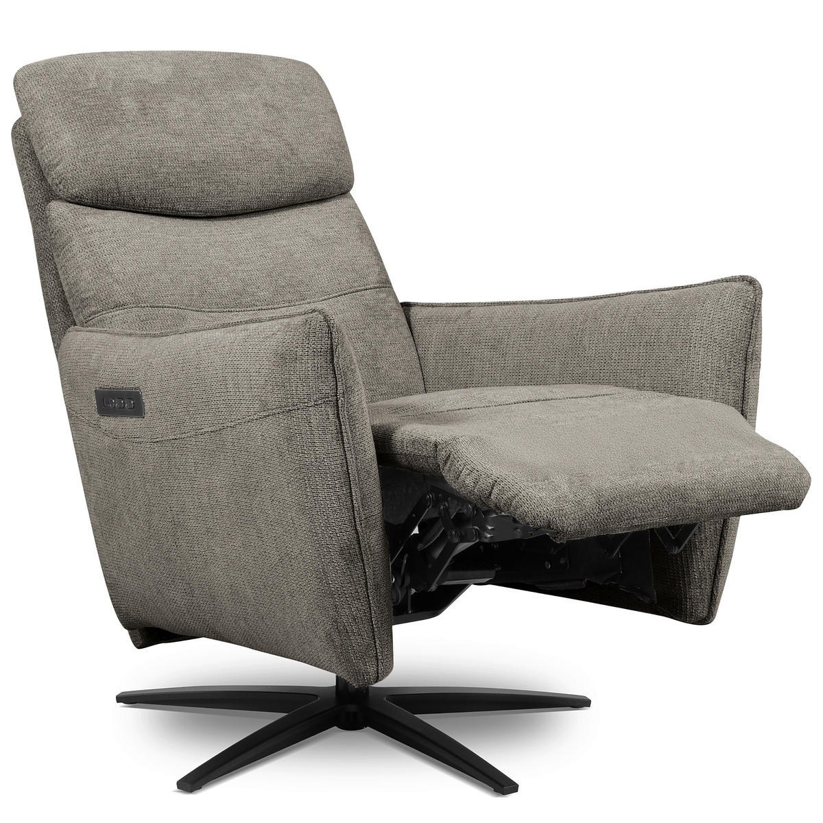 RELAXSESSEL in Textil Graphitfarben  - Schwarz/Graphitfarben, Design, Textil/Metall (77/107/88cm) - Livetastic