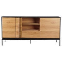 TÁLALÓSZEKRÉNY 160/80/40 cm  - fekete/natúr, Design, faalapú anyag (160/80/40cm) - Xora