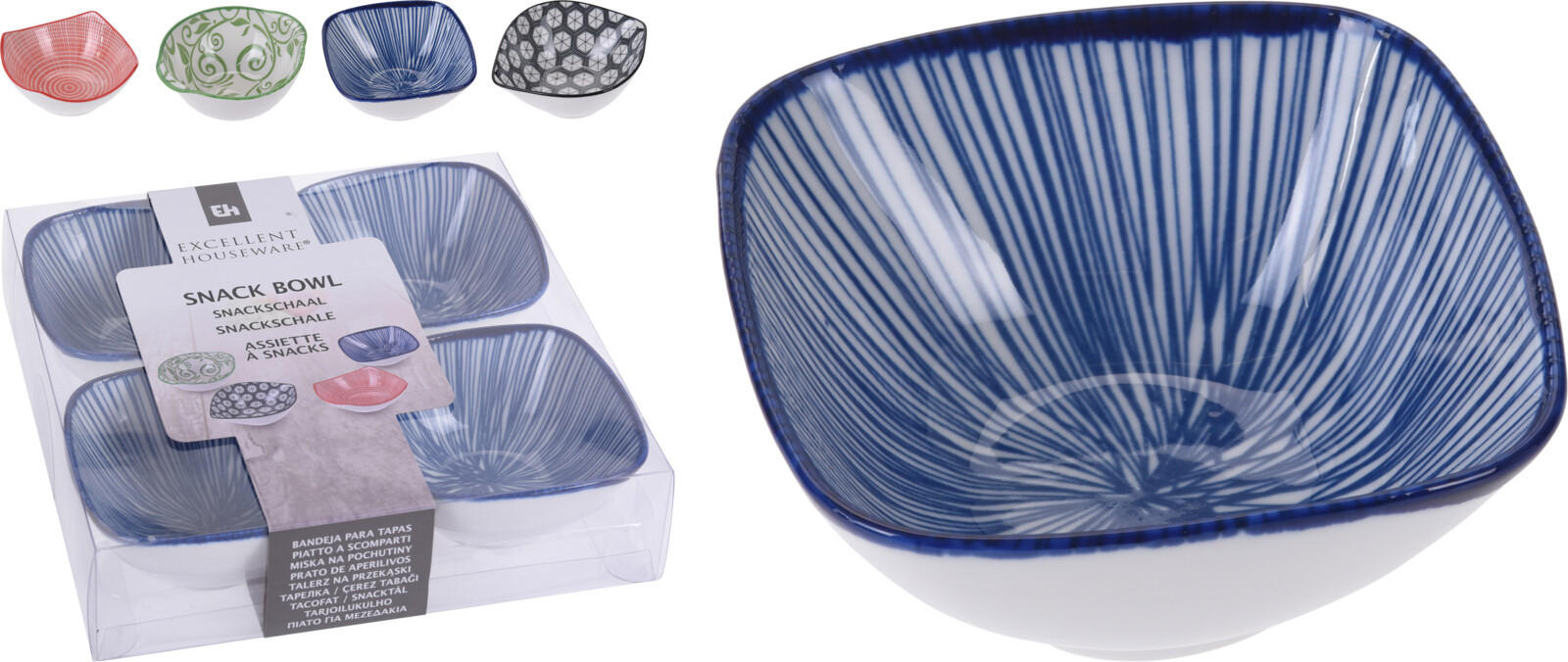 SNACKSSKÅL SET 4 delar 4x9 cm   - multicolor, Basics, keramik (4x9cm)