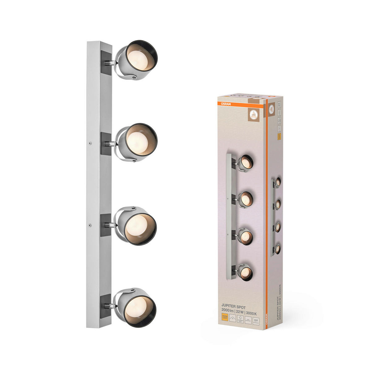 LED-STRAHLER 70/8,3/15 cm   - Silberfarben, Design, Kunststoff/Metall (70/8,3/15cm) - Osram