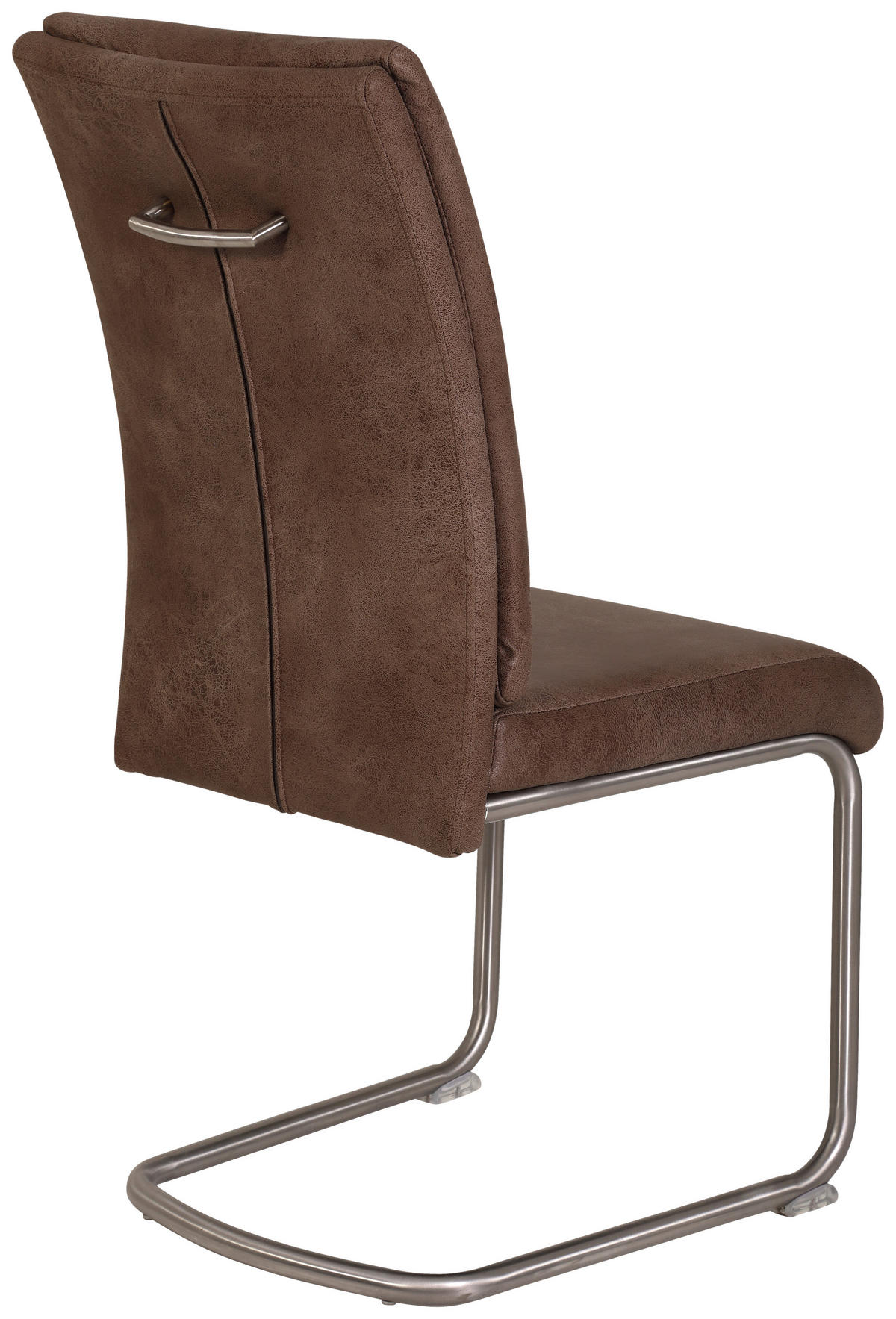 SCHWINGSTUHL-SET 2 Stück  in Edelstahl Mikrofaser  - Schlammfarben/Edelstahlfarben, MODERN, Textil/Metall (45/102/65cm) - MID.YOU