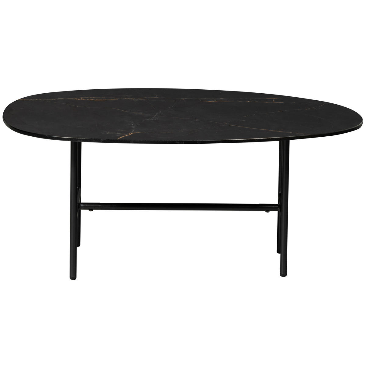 COUCHTISCH Vajen 80/60/34 cm organisch Schwarz  - Schwarz, Design, Keramik/Metall (80/60/34cm) - Livetastic