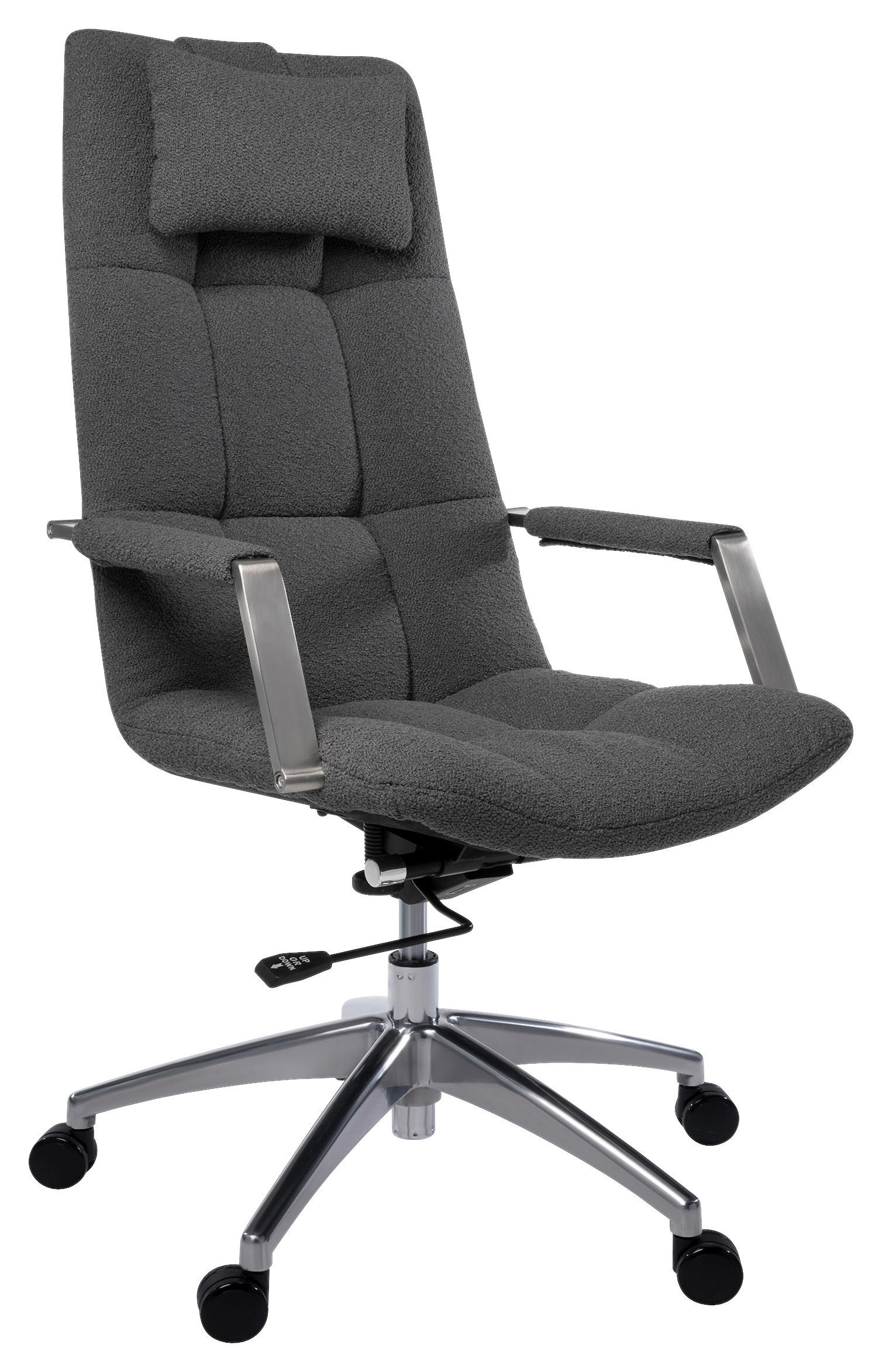 CHEFSESSEL Teddystoff Dunkelgrau  - Dunkelgrau, Design, Kunststoff/Textil (66/115-125/73cm) - Novel