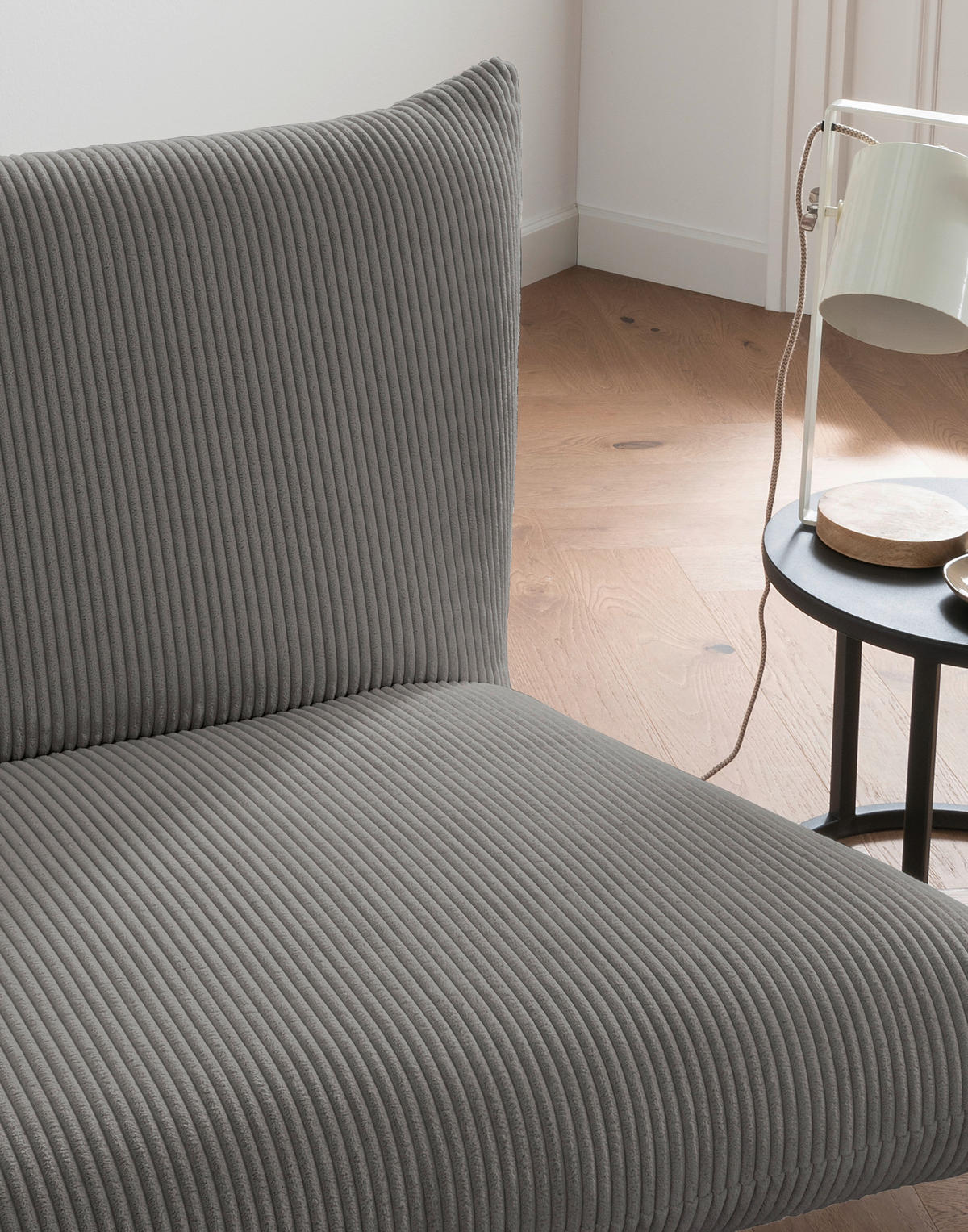 RELAXSESSEL Cord    - Schwarz/Grau, Design, Textil/Metall (100/78/96cm) - Livetastic