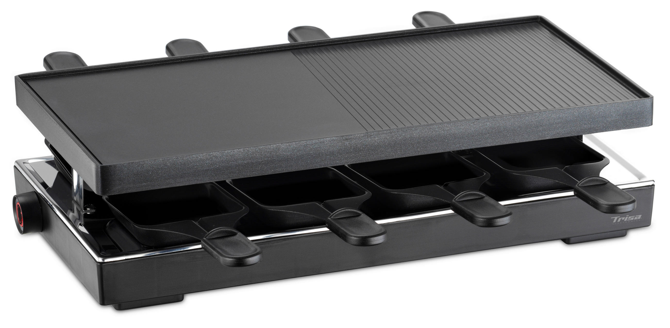 RACLETTE-GRILL  - Schwarz, Konventionell, Kunststoff/Metall (21.5/43.5/11cm) - Trisa Electronics