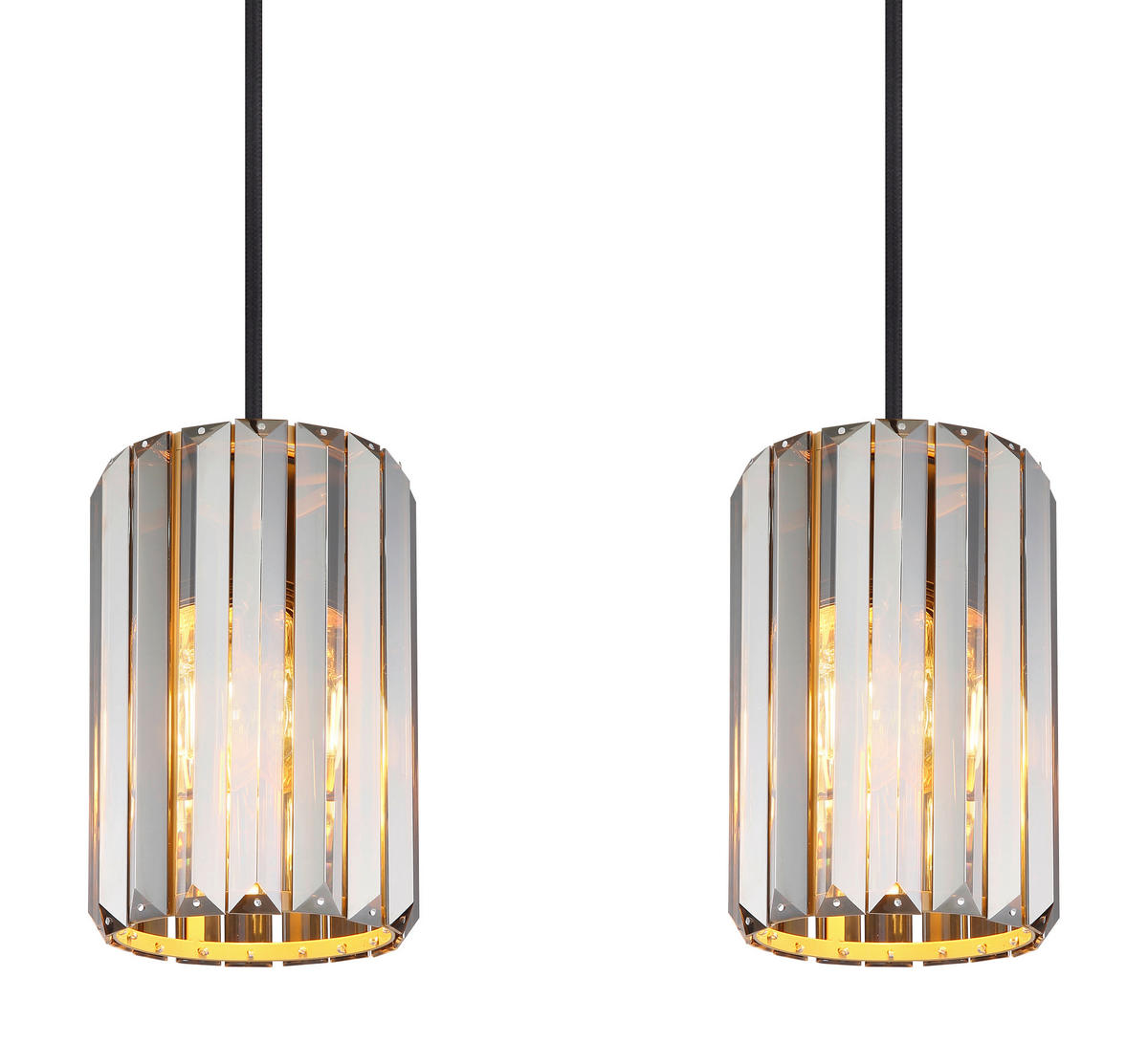 HÄNGELEUCHTE RUN 88/13,5/120 cm   - Braun/Grau, Trend, Glas/Metall (88/13,5/120cm)