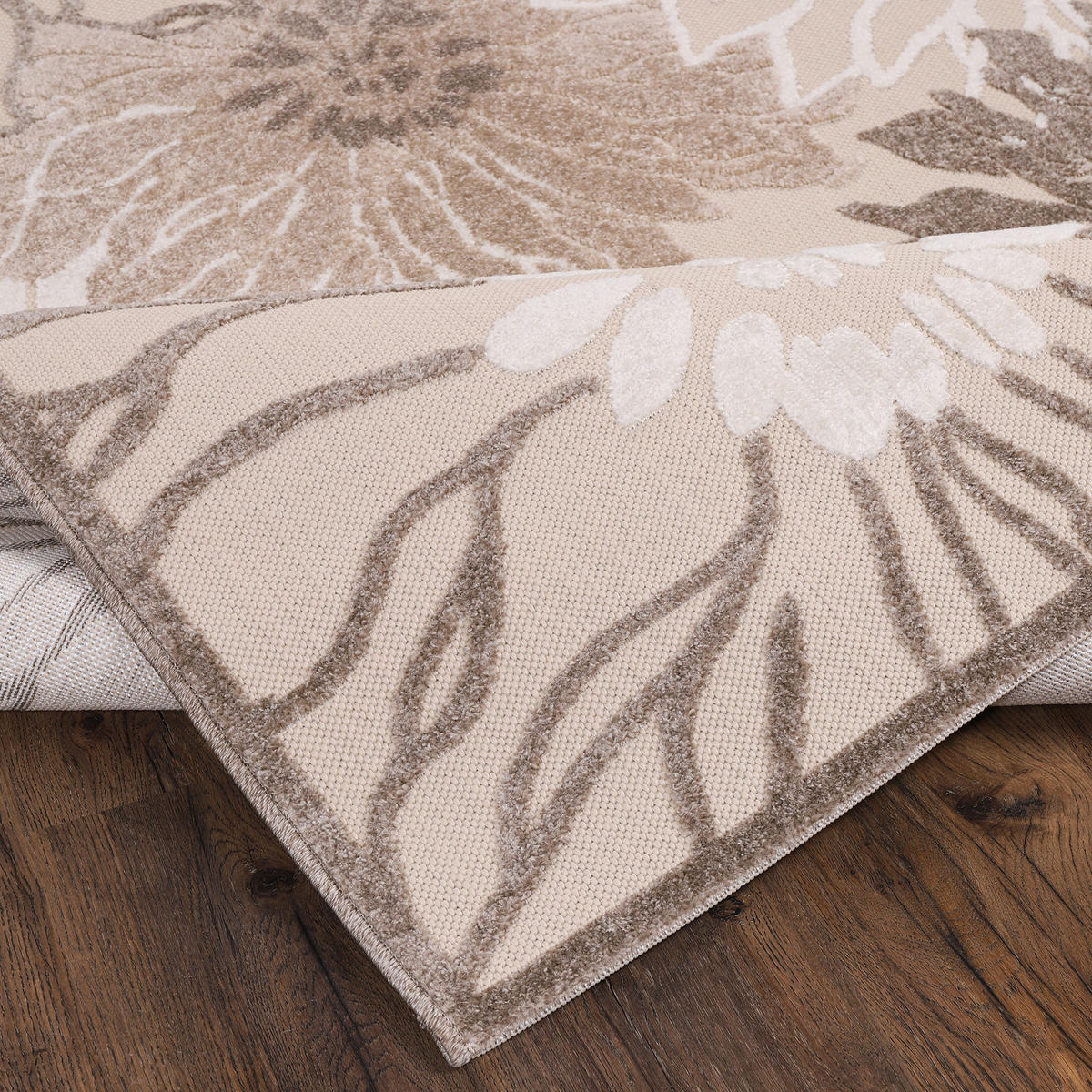 TEPIH ZA UNUTAR./VANJ. UPORAB 80/150 cm   smeđa, krem, bež  Floral  - bež/smeđa, Lifestyle, tekstil/plastika (80/150cm)