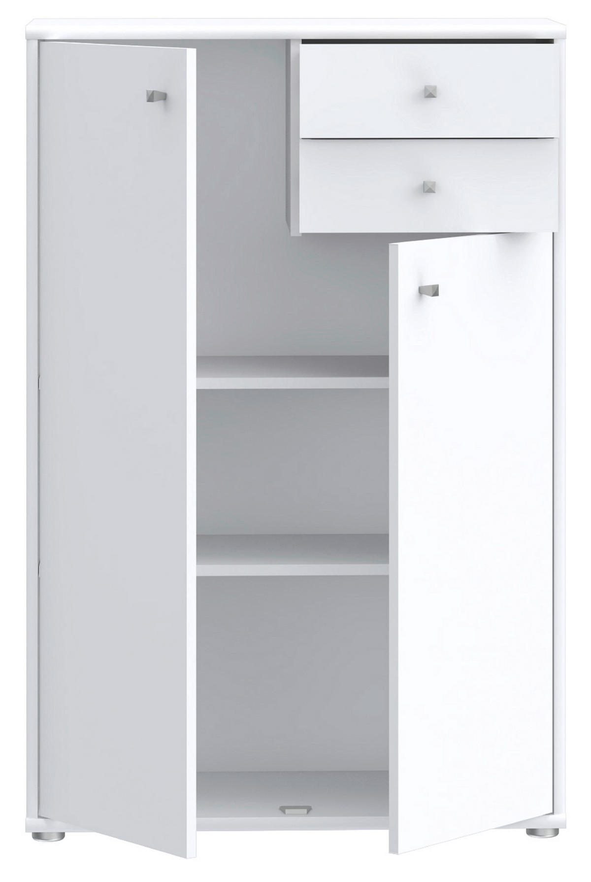KOMMODE  in  - Alufarben/Weiß, Design, Holzwerkstoff (73,7/111,1/34,8cm)
